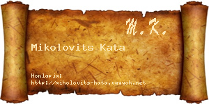Mikolovits Kata névjegykártya